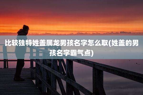 比较独特姓盖属龙男孩名字怎么取(姓盖的男孩名字霸气点)