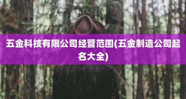五金科技有限公司经营范围(五金制造公司起名大全)