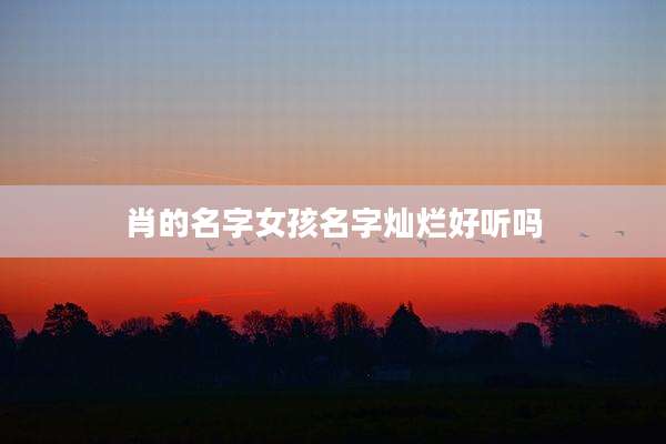 肖的名字女孩名字灿烂好听吗