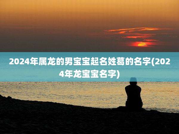 2024年属龙的男宝宝起名姓葛的名字(2024年龙宝宝名字)