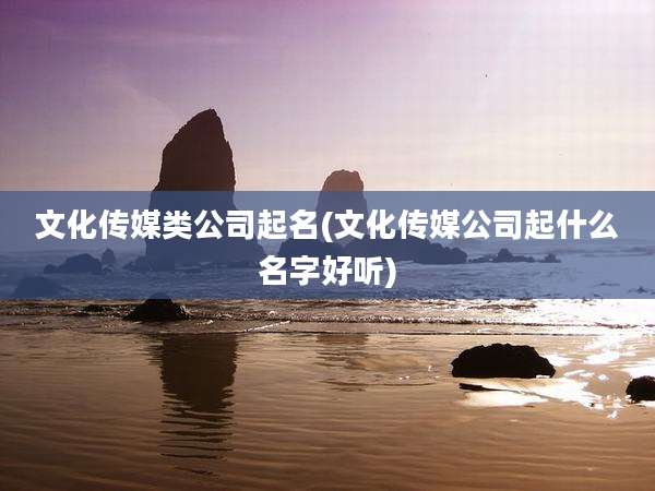 文化传媒类公司起名(文化传媒公司起什么名字好听)