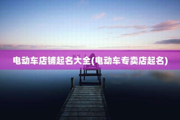 电动车店铺起名大全(电动车专卖店起名)