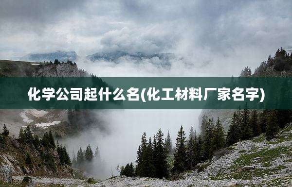 化学公司起什么名(化工材料厂家名字)