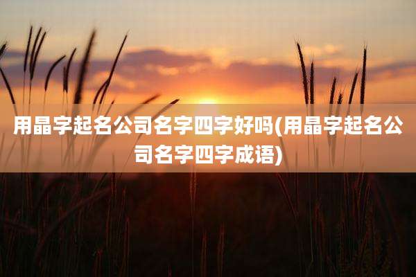 用晶字起名公司名字四字好吗(用晶字起名公司名字四字成语)