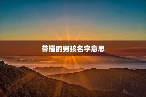 带槿的男孩名字意思