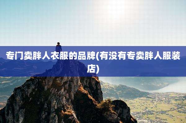 专门卖胖人衣服的品牌(有没有专卖胖人服装店)