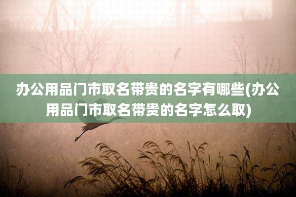 办公用品门市取名带贵的名字有哪些(办公用品门市取名带贵的名字怎么取)