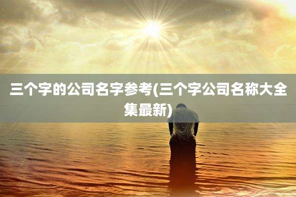 三个字的公司名字参考(三个字公司名称大全集最新)
