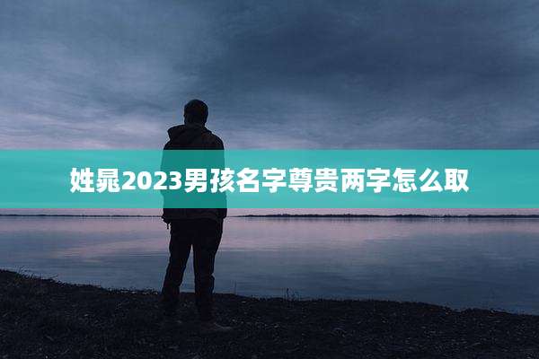 姓晁2023男孩名字尊贵两字怎么取
