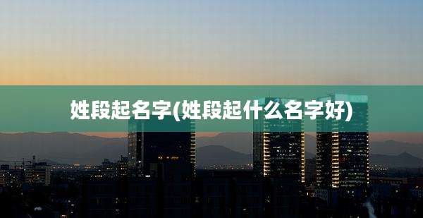 姓段起名字(姓段起什么名字好)