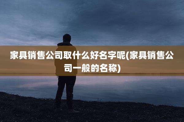 家具销售公司取什么好名字呢(家具销售公司一般的名称)