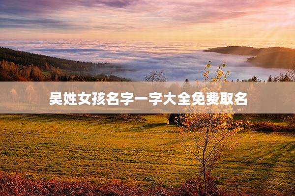 吴姓女孩名字一字大全免费取名