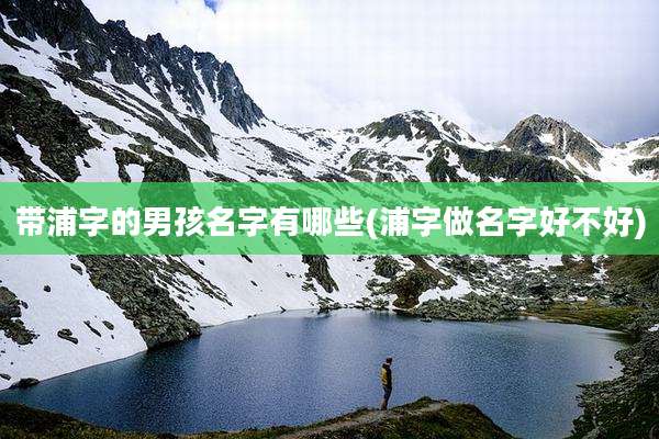 带浦字的男孩名字有哪些(浦字做名字好不好)