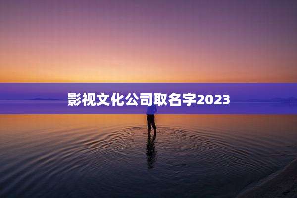 影视文化公司取名字2023