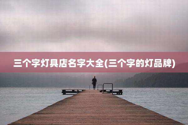 三个字灯具店名字大全(三个字的灯品牌)