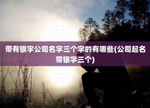 带有银字公司名字三个字的有哪些(公司起名带银字三个)