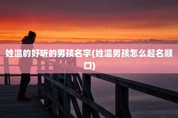 姓温的好听的男孩名字(姓温男孩怎么起名顺口)
