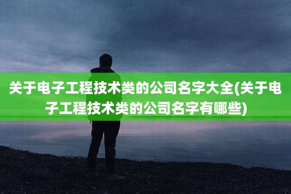 关于电子工程技术类的公司名字大全(关于电子工程技术类的公司名字有哪些)