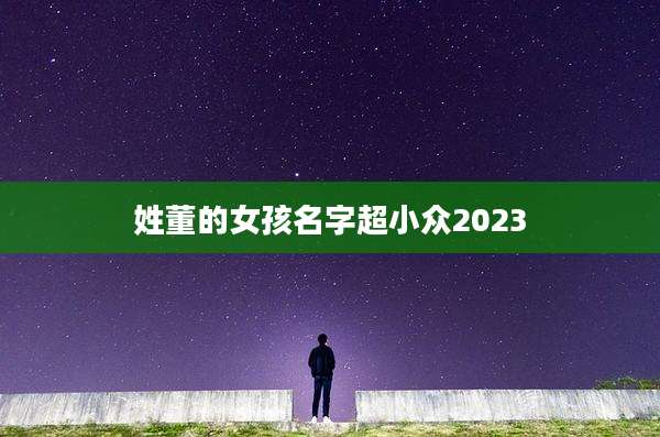 姓董的女孩名字超小众2023