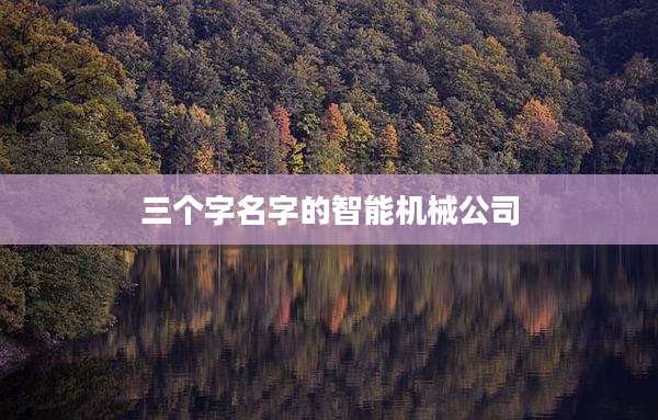 三个字名字的智能机械公司
