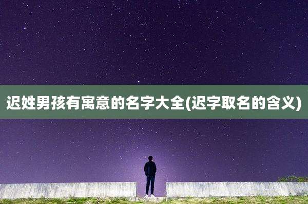 迟姓男孩有寓意的名字大全(迟字取名的含义)