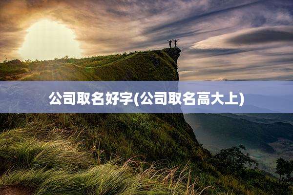 公司取名好字(公司取名高大上)