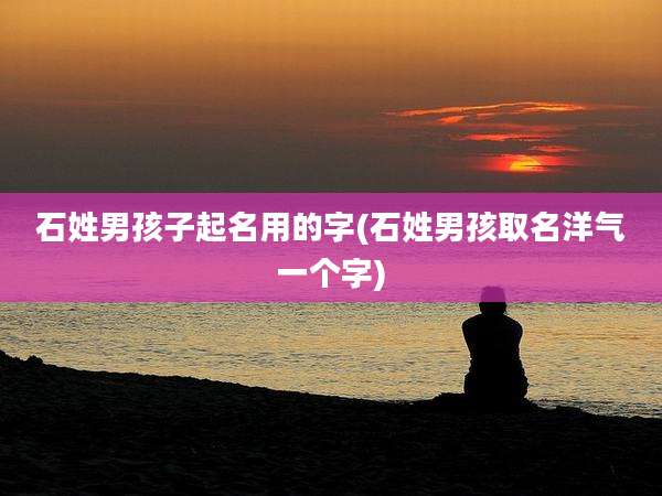 石姓男孩子起名用的字(石姓男孩取名洋气一个字)