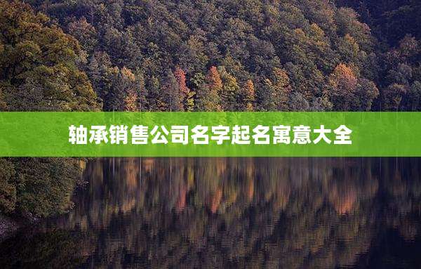 轴承销售公司名字起名寓意大全