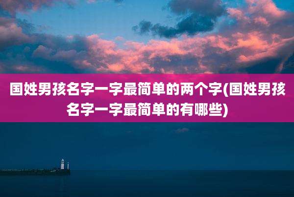 国姓男孩名字一字最简单的两个字(国姓男孩名字一字最简单的有哪些)