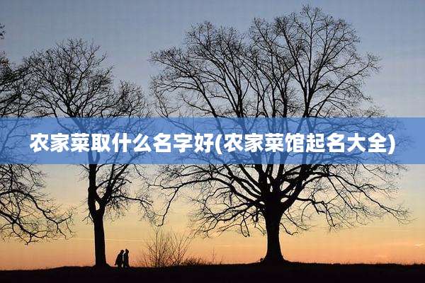 农家菜取什么名字好(农家菜馆起名大全)