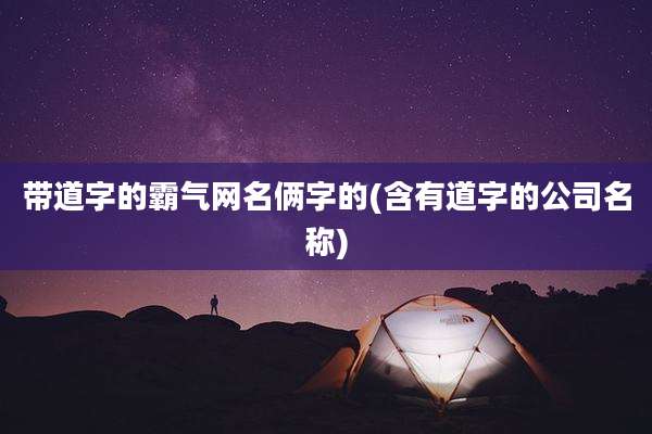带道字的霸气网名俩字的(含有道字的公司名称)