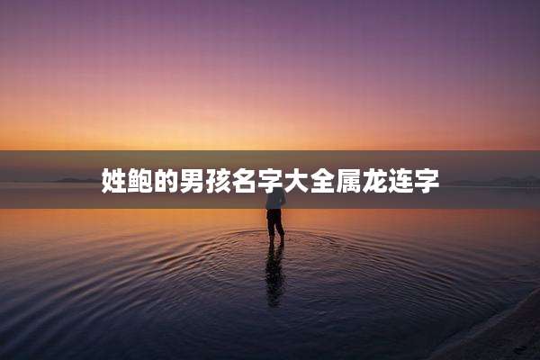姓鲍的男孩名字大全属龙连字