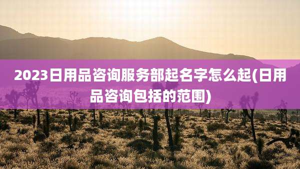 2023日用品咨询服务部起名字怎么起(日用品咨询包括的范围)