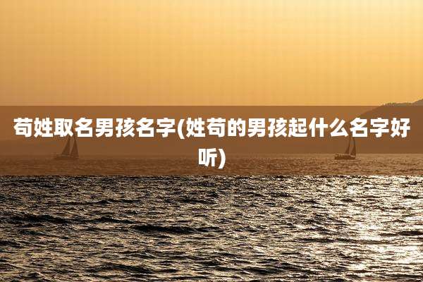 苟姓取名男孩名字(姓苟的男孩起什么名字好听)