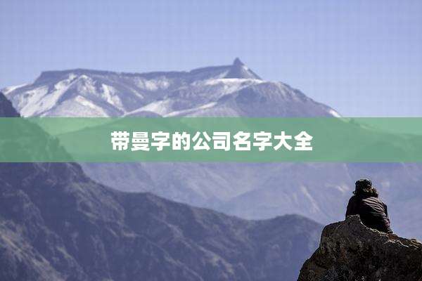 带曼字的公司名字大全