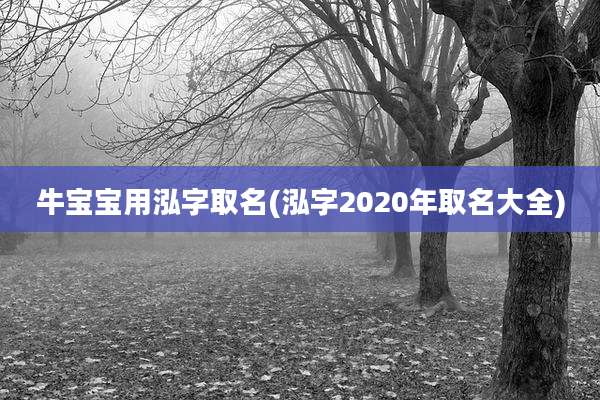 牛宝宝用泓字取名(泓字2020年取名大全)