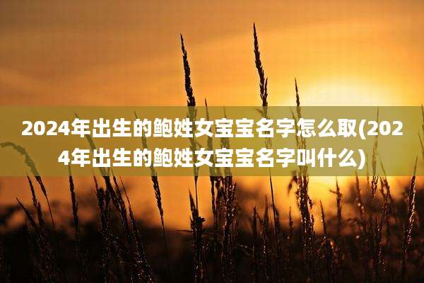 2024年出生的鲍姓女宝宝名字怎么取(2024年出生的鲍姓女宝宝名字叫什么)