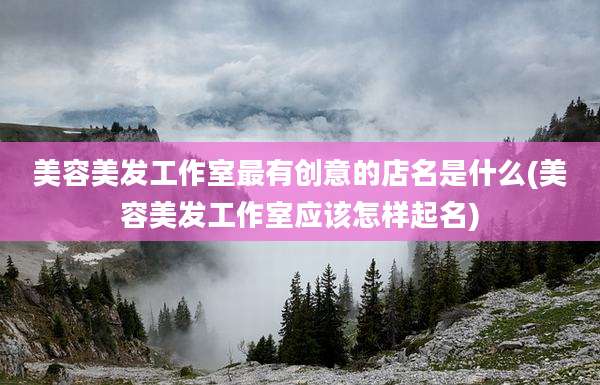 美容美发工作室最有创意的店名是什么(美容美发工作室应该怎样起名)