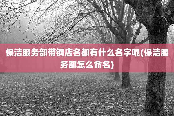 保洁服务部带钢店名都有什么名字呢(保洁服务部怎么命名)