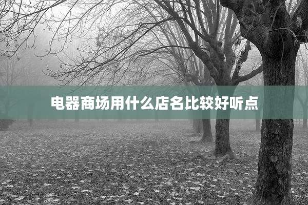 电器商场用什么店名比较好听点