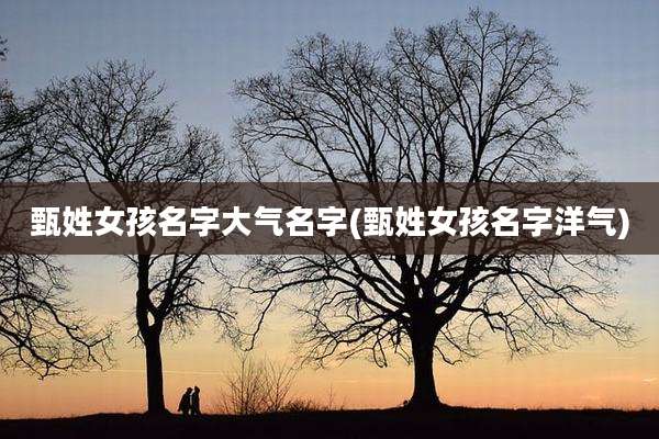 甄姓女孩名字大气名字(甄姓女孩名字洋气)