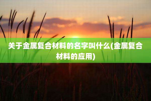 关于金属复合材料的名字叫什么(金属复合材料的应用)