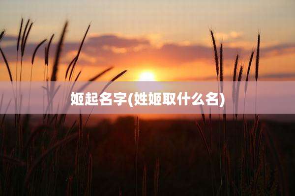 姬起名字(姓姬取什么名)
