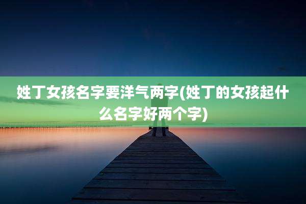 姓丁女孩名字要洋气两字(姓丁的女孩起什么名字好两个字)