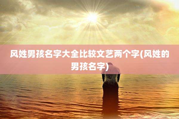 风姓男孩名字大全比较文艺两个字(风姓的男孩名字)