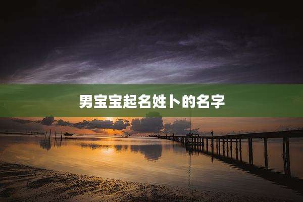 男宝宝起名姓卜的名字
