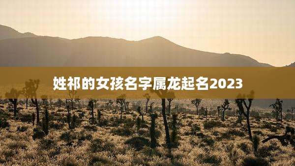 姓祁的女孩名字属龙起名2023