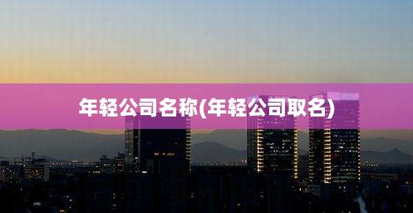 年轻公司名称(年轻公司取名)