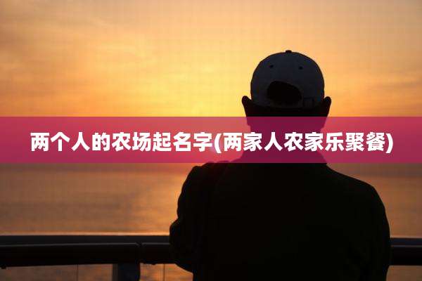 两个人的农场起名字(两家人农家乐聚餐)