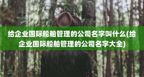 给企业国际船舶管理的公司名字叫什么(给企业国际船舶管理的公司名字大全)